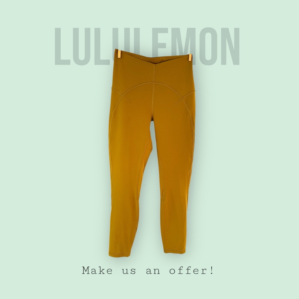 Lululemon Athletica Mustard Leggings Smooth Stretchy Performance. Size 6